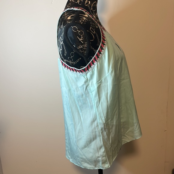 Jessica Simpson Mint Green halter type Aztec accents Size Large - Picture 3 of 6